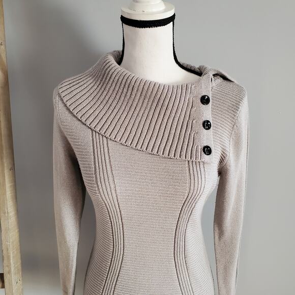 Style & Co Gray Cowl Button Neck Sparkle Sweater Size S - Picture 3 of 6